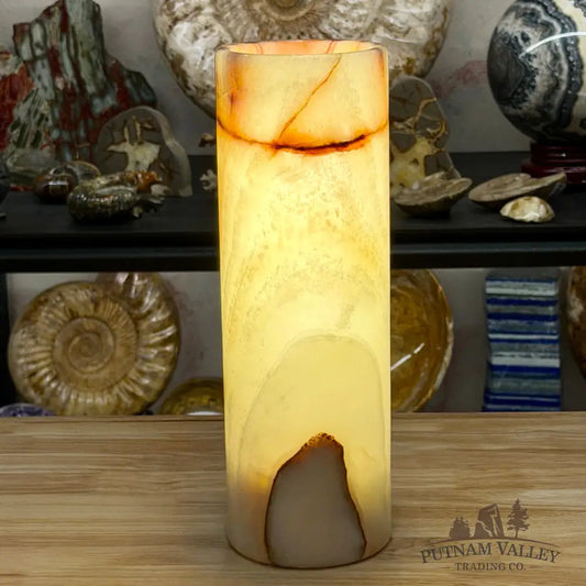 Banded Calcite Lamp 11.75’’ | Pakistan Banded Onyx - Lamp