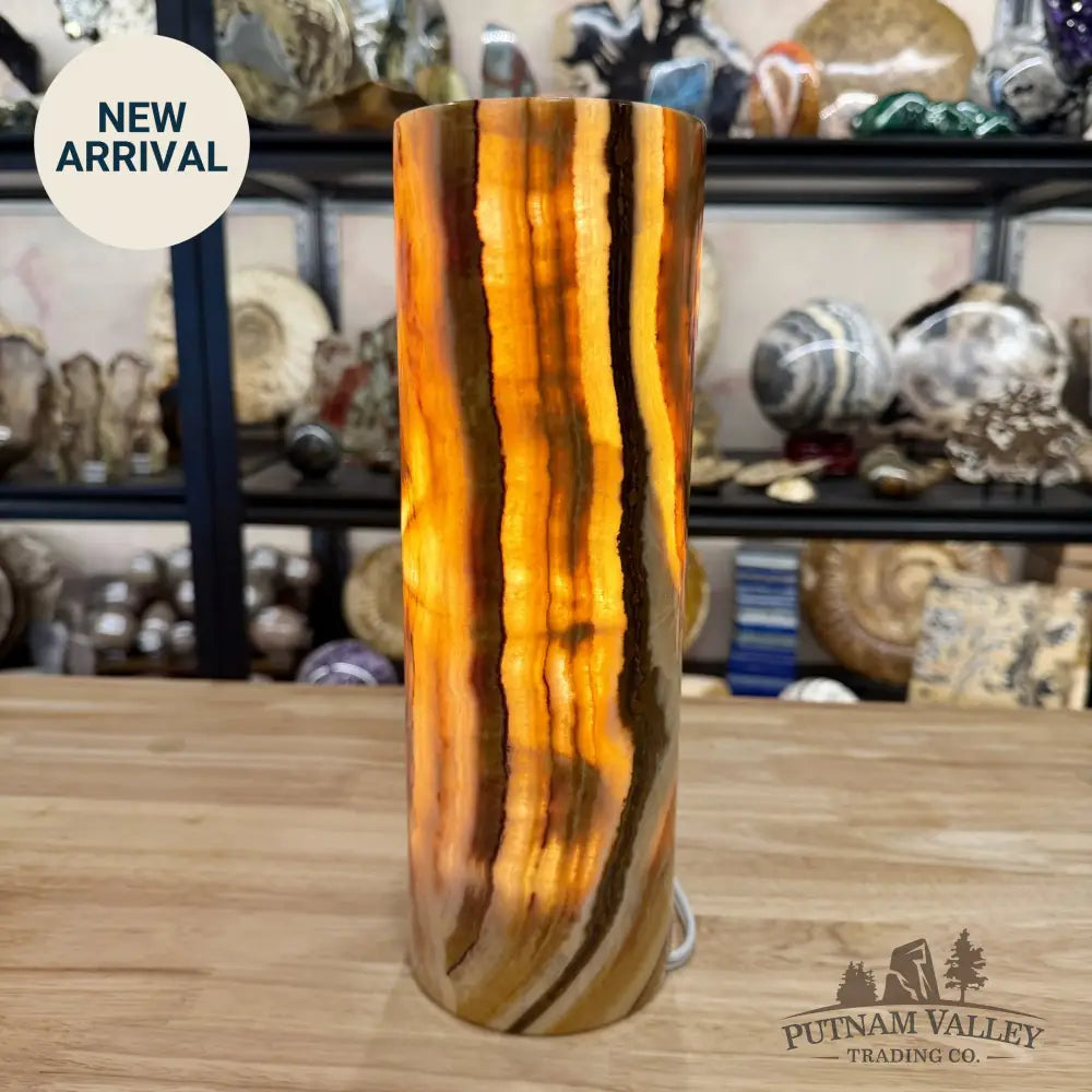 Banded Calcite Lamp 11.75’’ | Pakistan Banded Onyx - Lamp