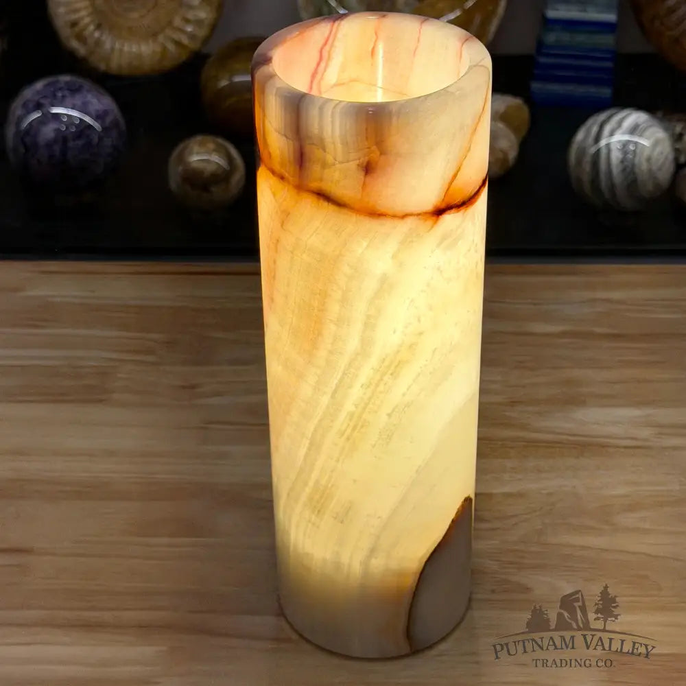 Banded Calcite Lamp 11.75’’ | Pakistan Banded Onyx - Lamp