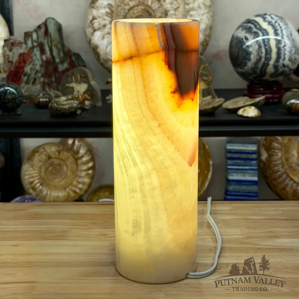 Banded Calcite Lamp 11.75’’ | Pakistan Banded Onyx - Lamp