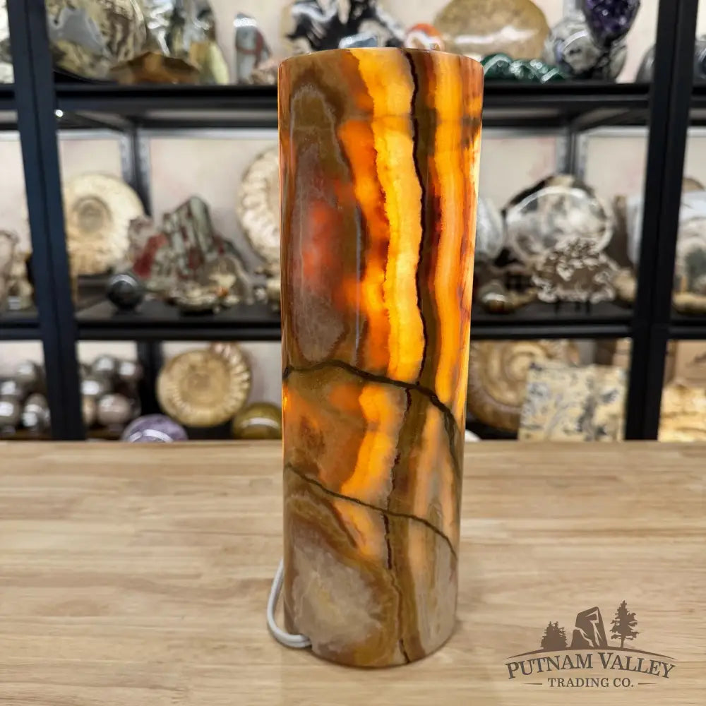 Banded Calcite Lamp 11.75’’ | Pakistan Banded Onyx - Lamp