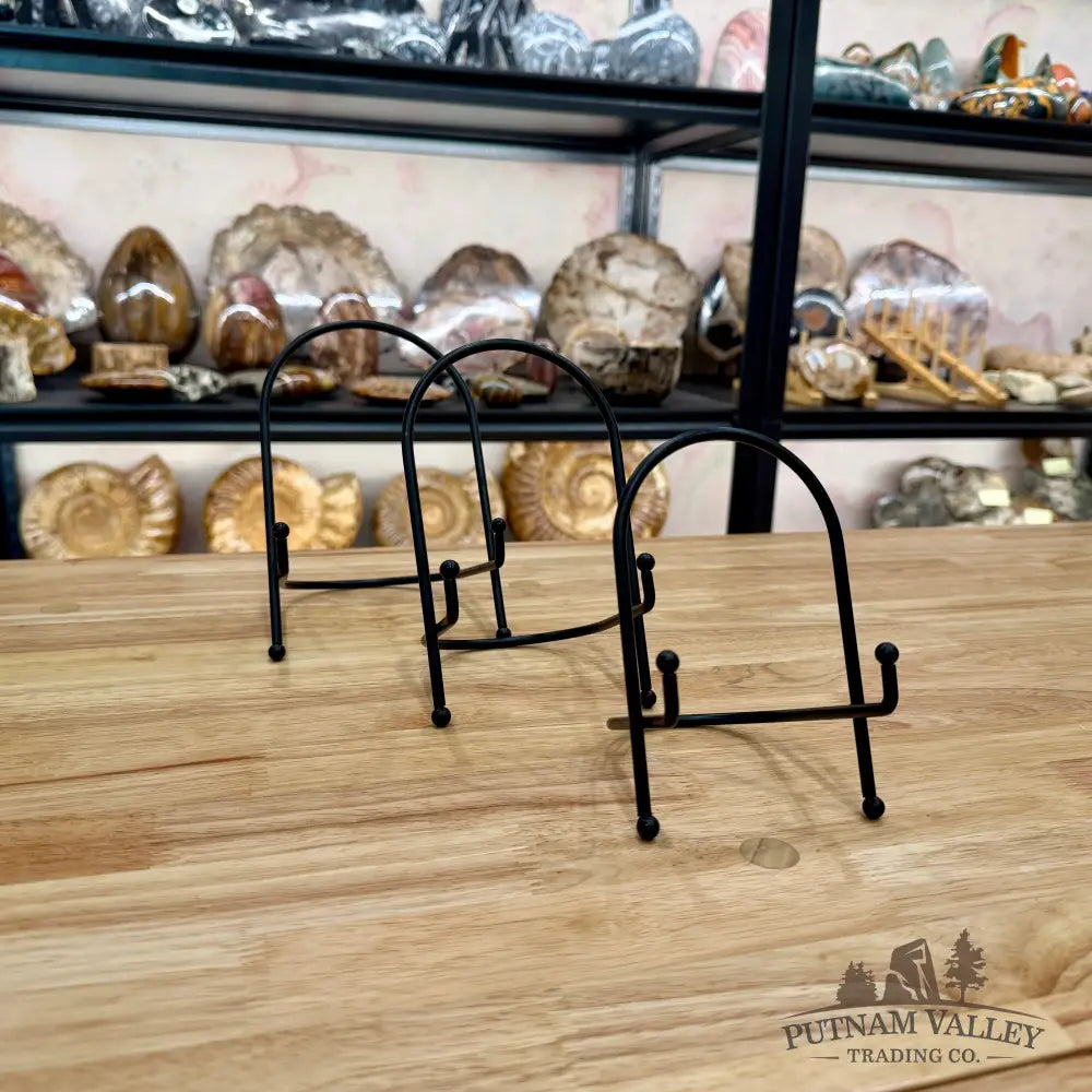 Black Metal Arched-Top Slab Stands Display Stands