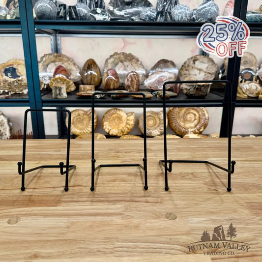 Black Metal Square-Top Slab Stands Small Display Stands