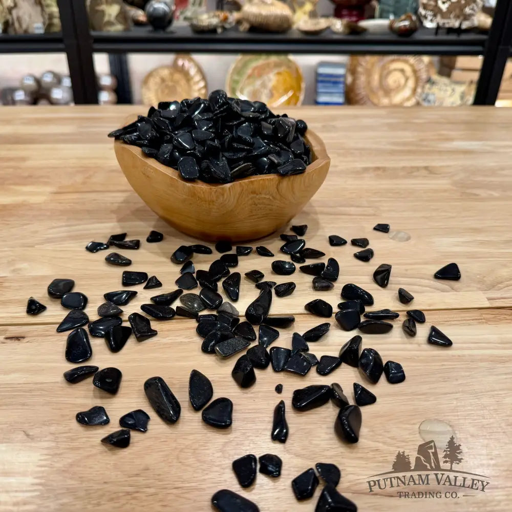 Black Obsidian Freeform Tumbles (½ lb) | Gold & Silver Sheen - Tumbled Stone