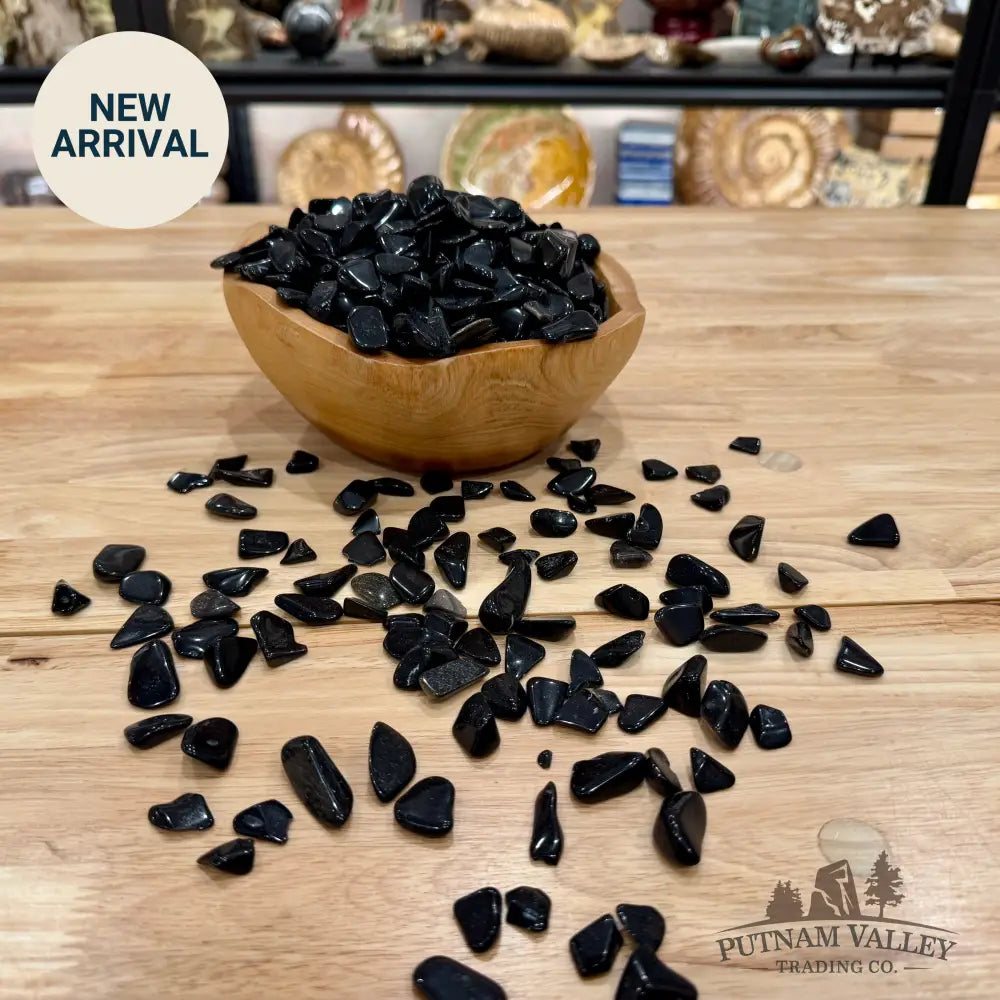 Black Obsidian Freeform Tumbles (½ lb) | Gold & Silver Sheen - Tumbled Stone