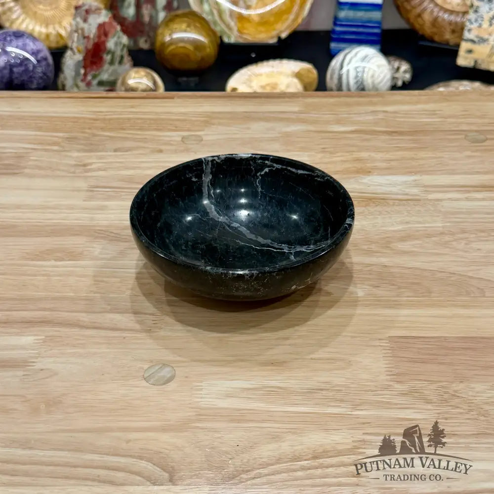 Black Zebra Marble Bowl 6’’ 1.46 7 - Bowl