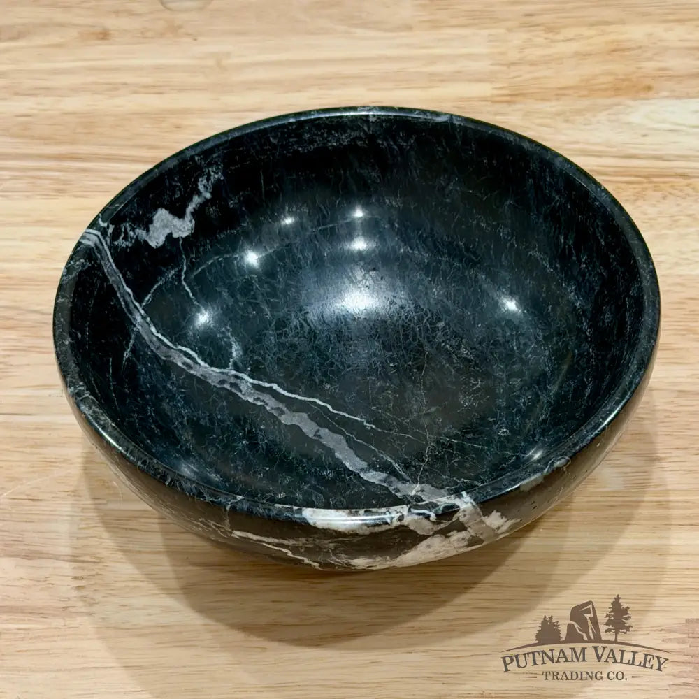 Black Zebra Marble Bowl 6’’ 1.46 7 - Bowl