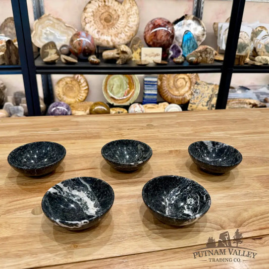 Black Zebra Marble Bowls 4’’ - Bowl