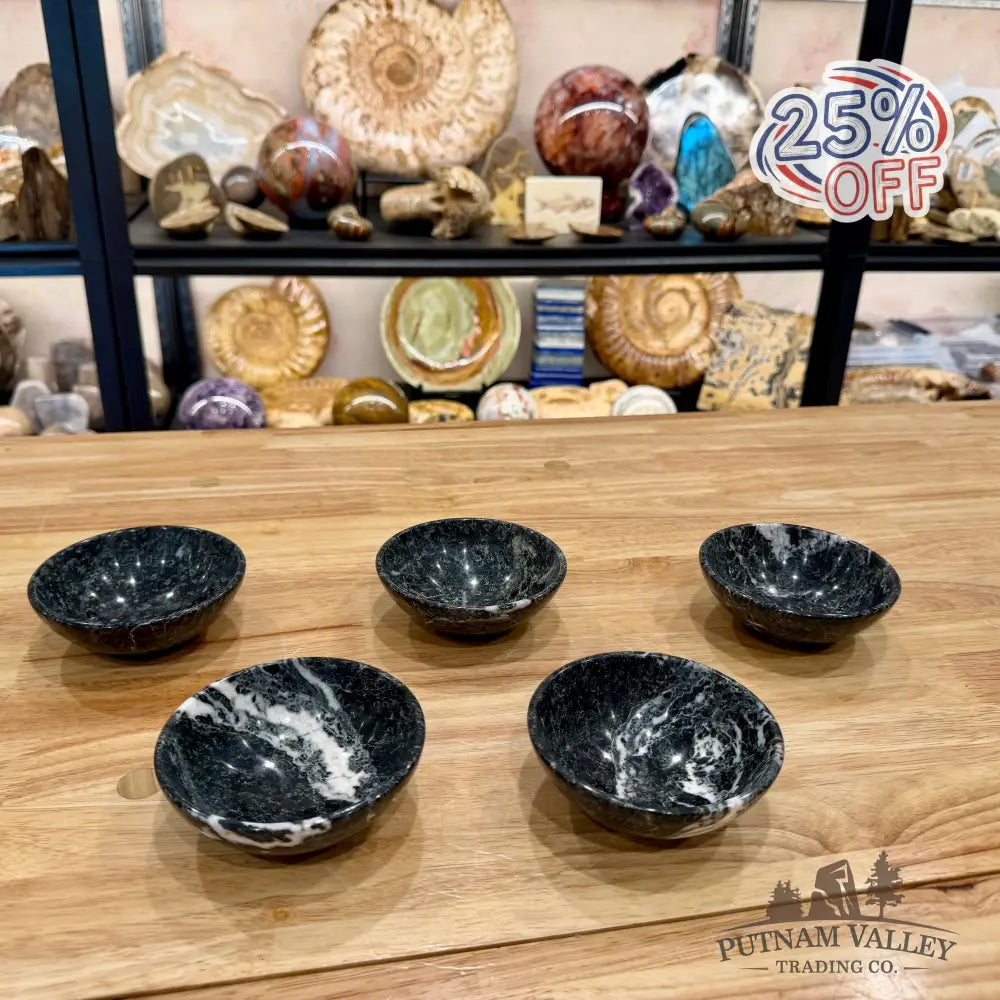 Black Zebra Marble Bowls 4’’ - Bowl