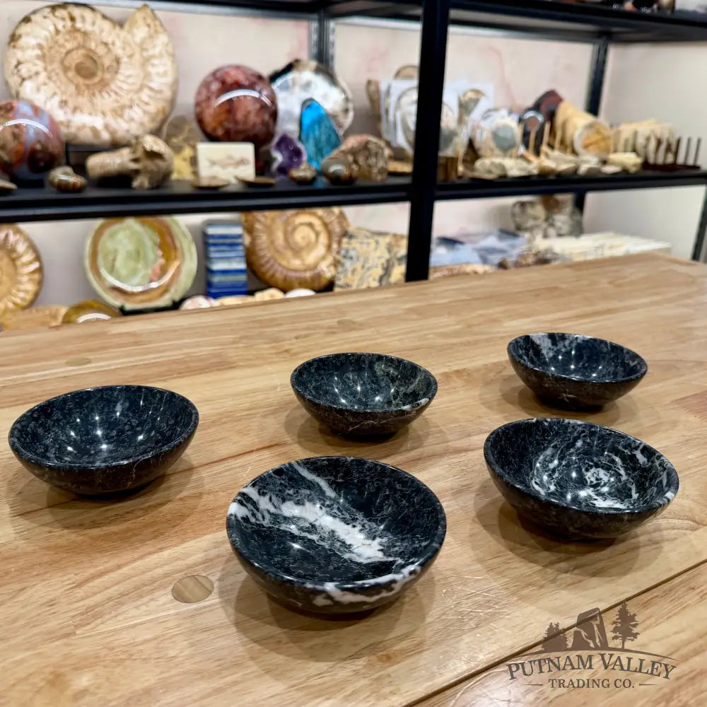 Black Zebra Marble Bowls 4’’ - Bowl