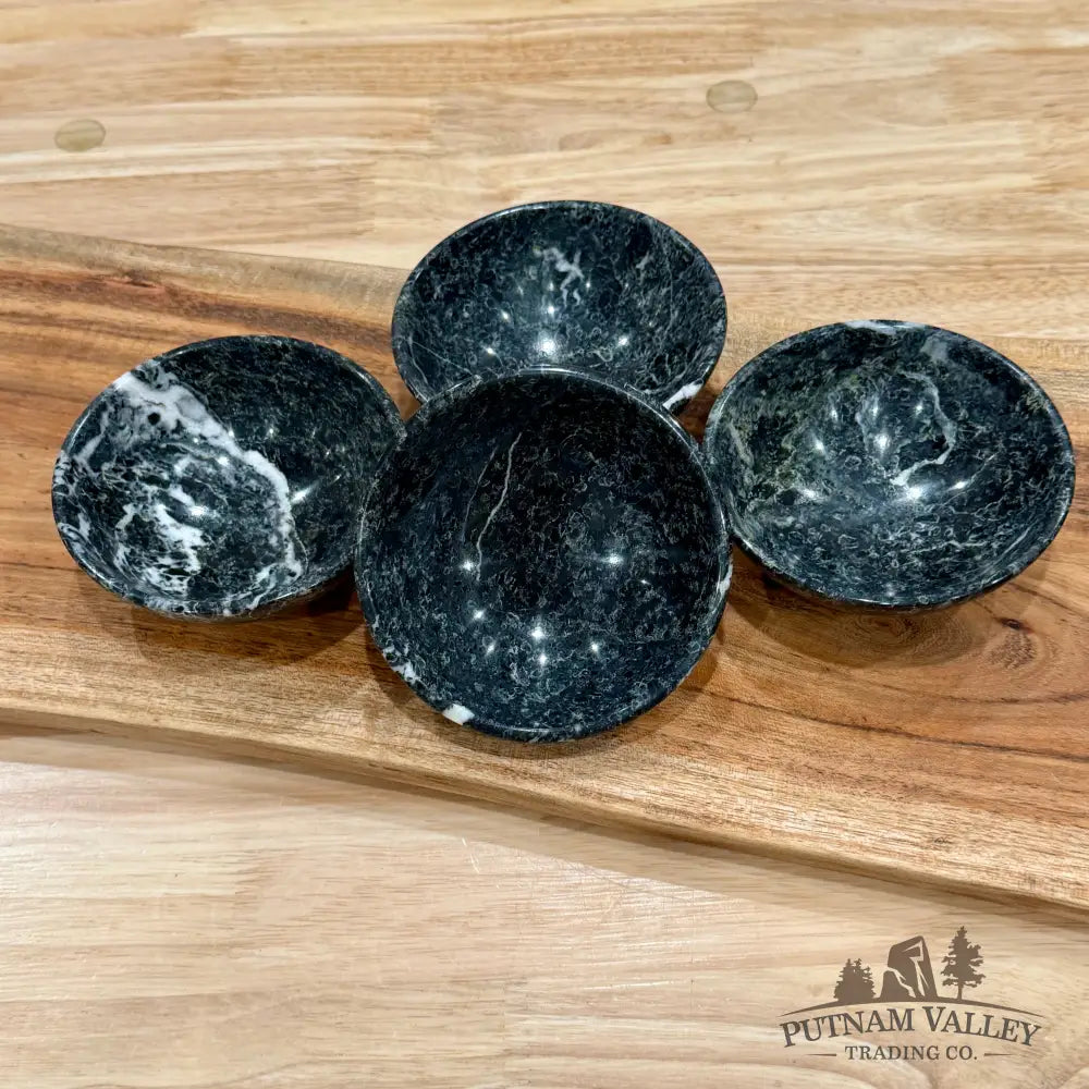 Black Zebra Marble Bowls 4’’ - Bowl