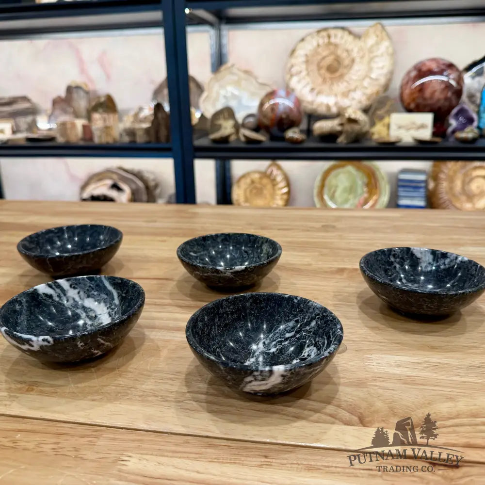 Black Zebra Marble Bowls 4’’ - Bowl