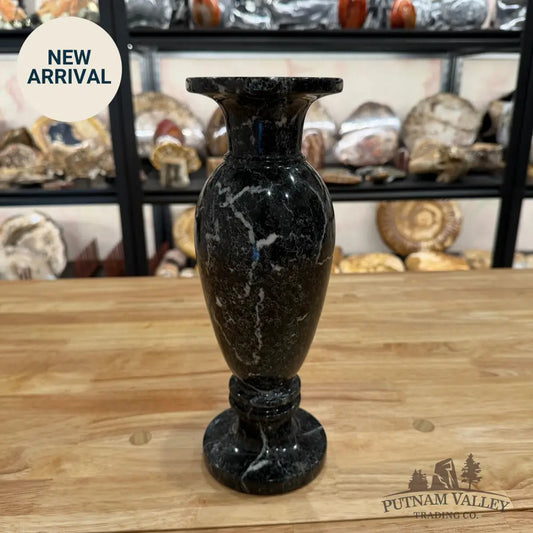 Black Zebra Marble Vase Vase