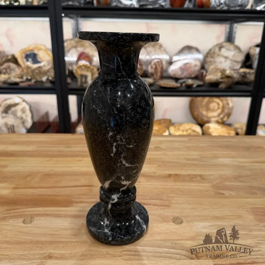 Black Zebra Marble Vase Vase