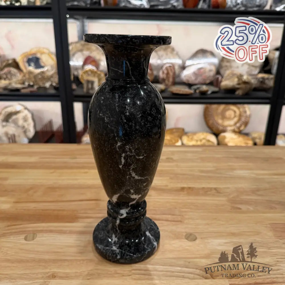 Black Zebra Marble Vase Vase