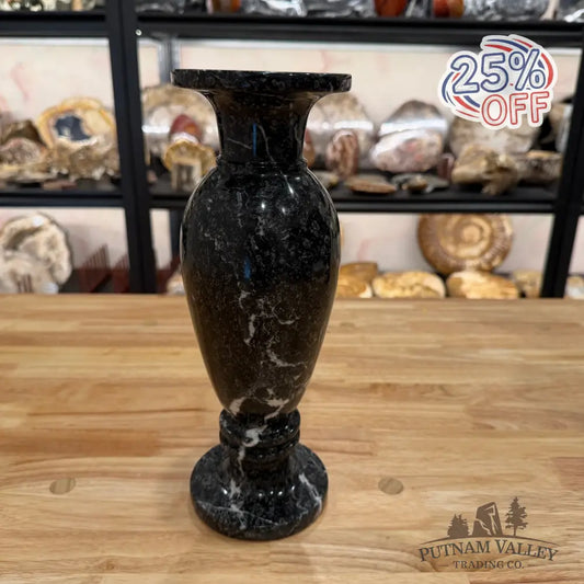 Black Zebra Marble Vase Vase