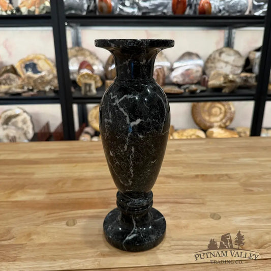Black Zebra Marble Vase Vase