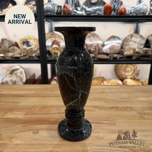 Black Zebra Marble Vase Vase