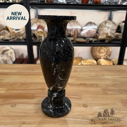 Black Zebra Marble Vase Vase
