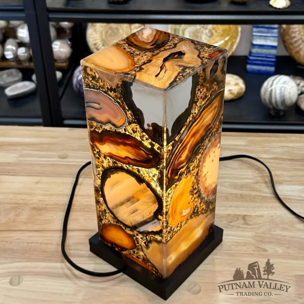 Brazilian Agate Mosaic Table Lamp 11.5’’ - Lamp