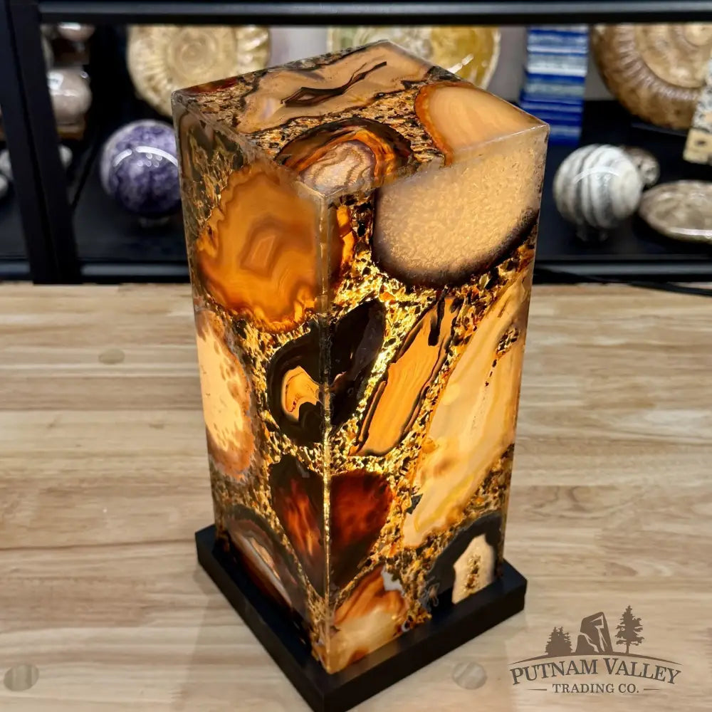 Brazilian Agate Mosaic Table Lamp 11.5’’ - Lamp