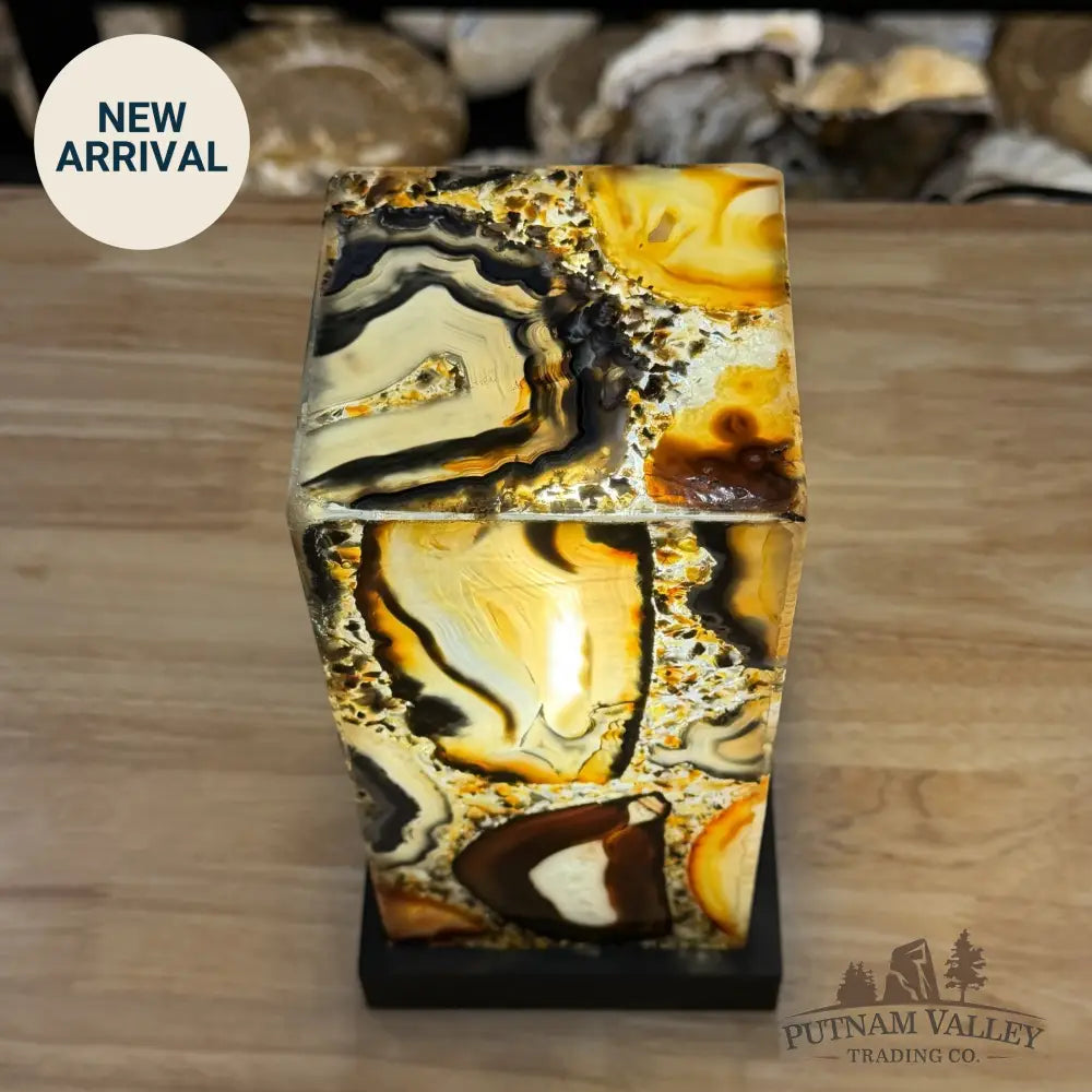 Brazilian Agate Mosaic Table Lamp 8.6’’ - Lamp