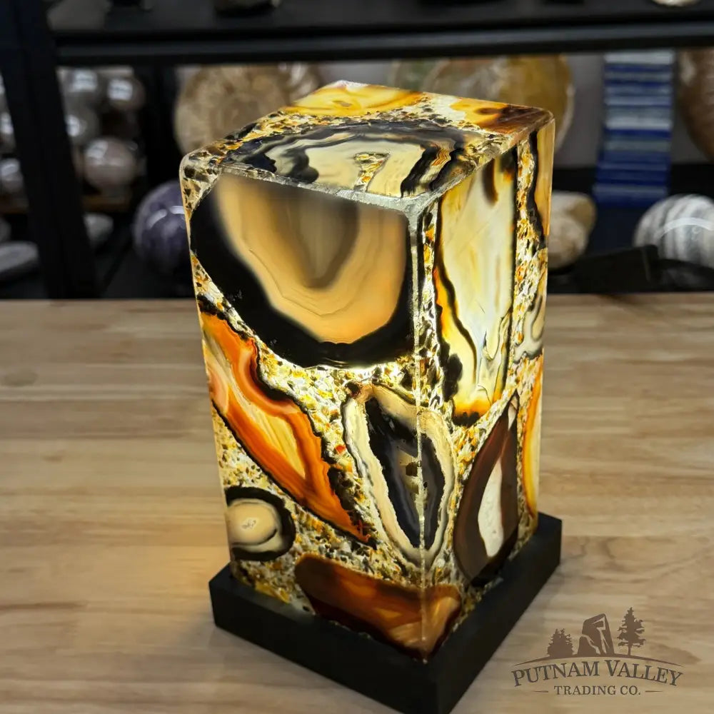 Brazilian Agate Mosaic Table Lamp 8.6’’ - Lamp