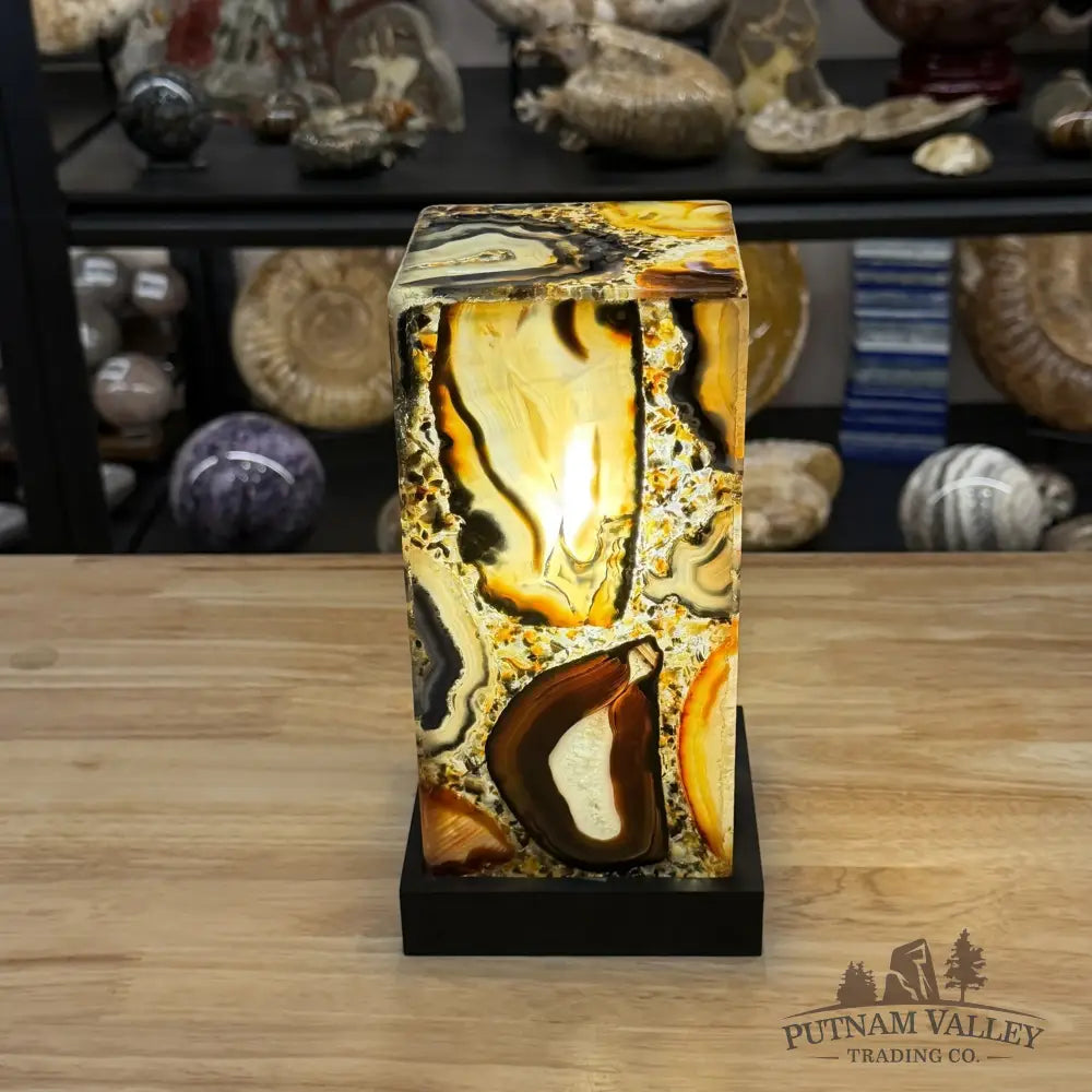 Brazilian Agate Mosaic Table Lamp 8.6’’ - Lamp