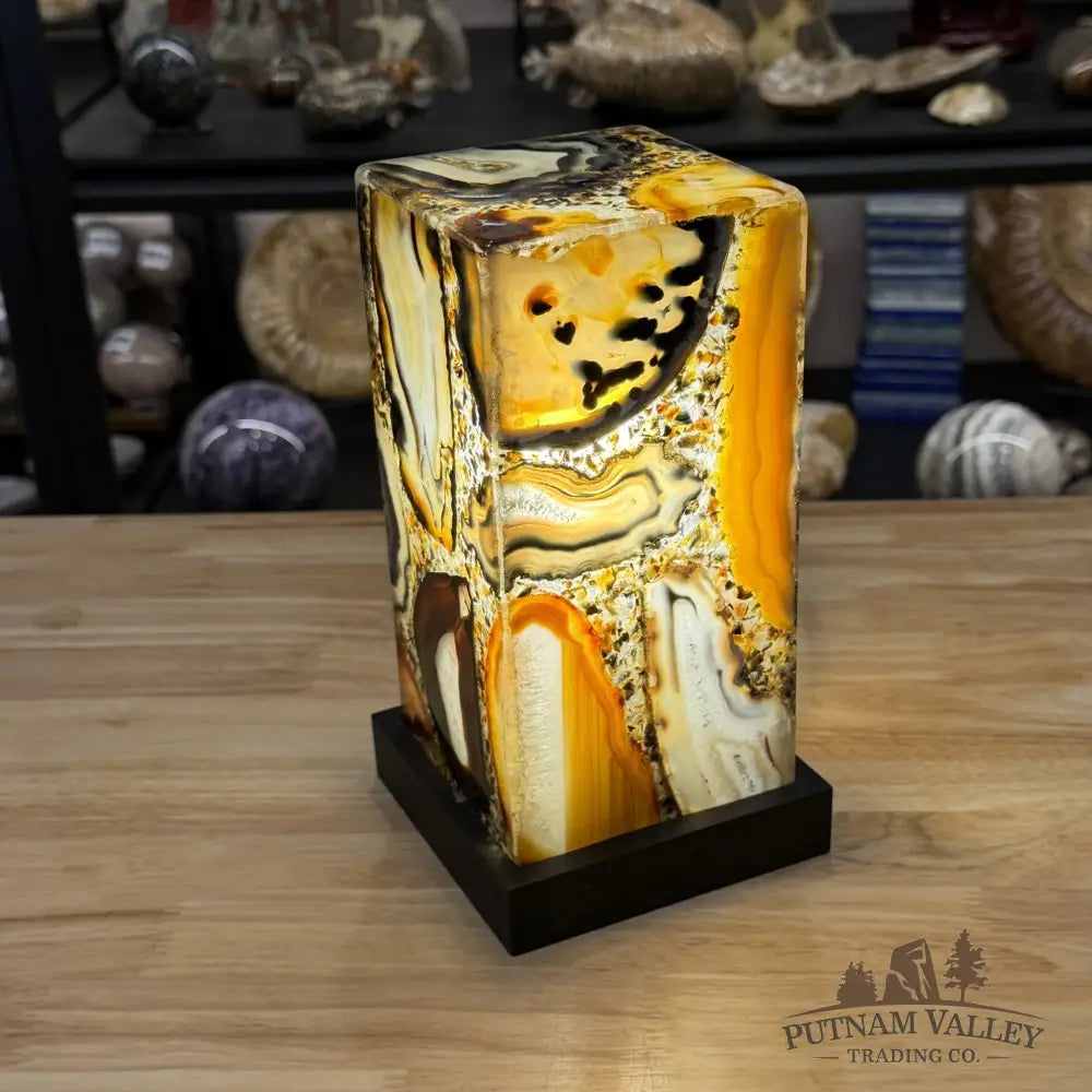 Brazilian Agate Mosaic Table Lamp 8.6’’ - Lamp
