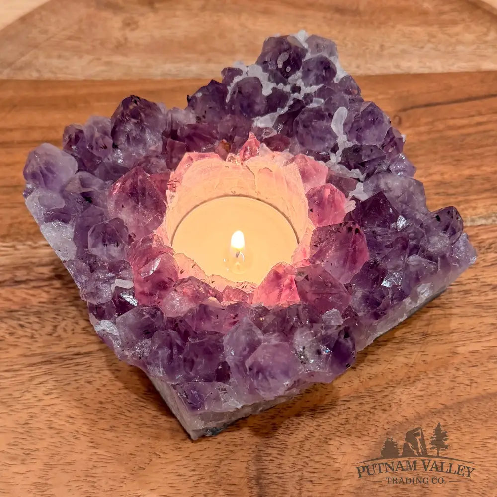 Brazilian Amethyst Candle Holder 4.15’’ - Candle Holder