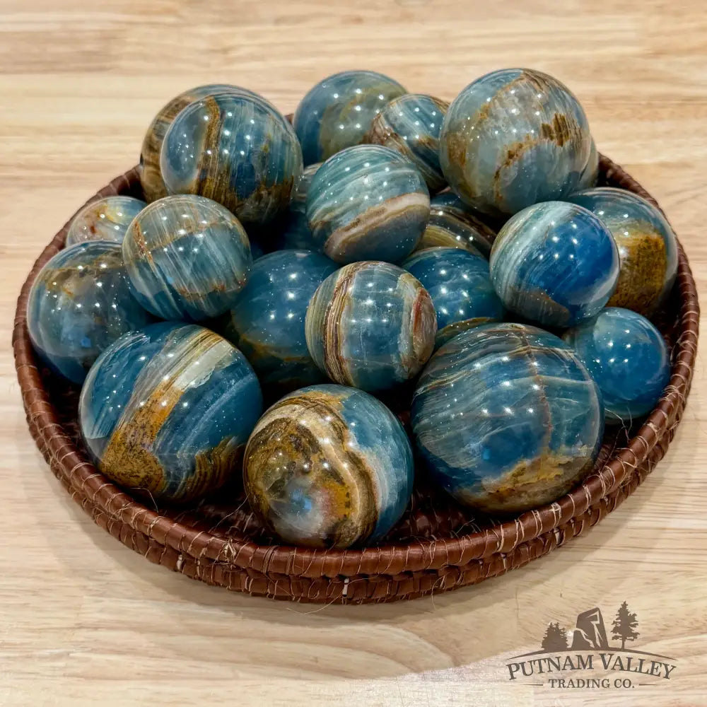 Brazilian Blue Onyx Spheres | In Select Sizes - 1.3’’ - 1.7’’ - Sphere