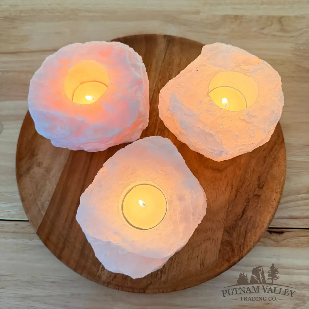 Brazilian Rose Quartz Candle Holder - Candle Holder