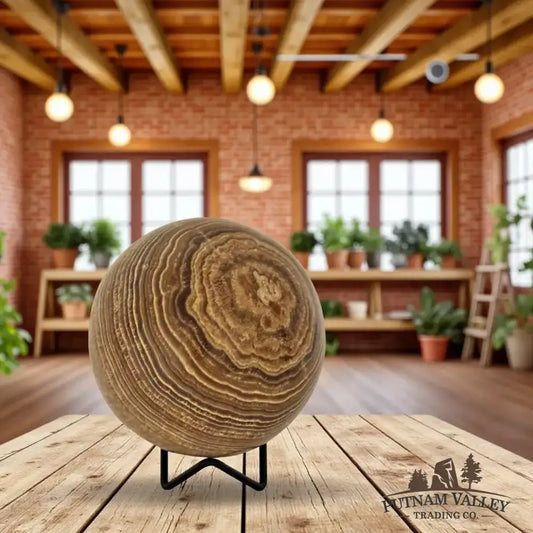 Brown Aragonite Sphere 4.55" - Putnam Valley Trading Co.