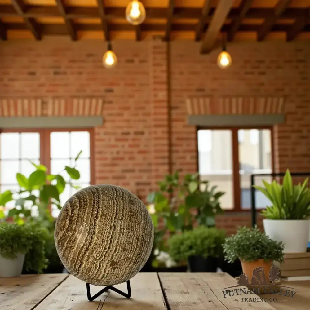 Brown Aragonite Sphere 4.65" - Putnam Valley Trading Co.