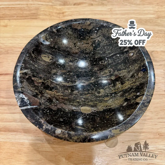 Brown Orthoceras Fossil Bowl 8’’ - Fossil Bowl