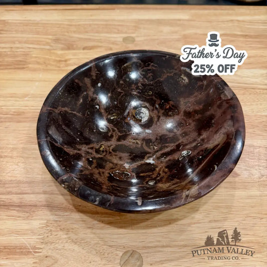 Brown Orthoceras Fossil Bowl 8’’ - Fossil Bowl