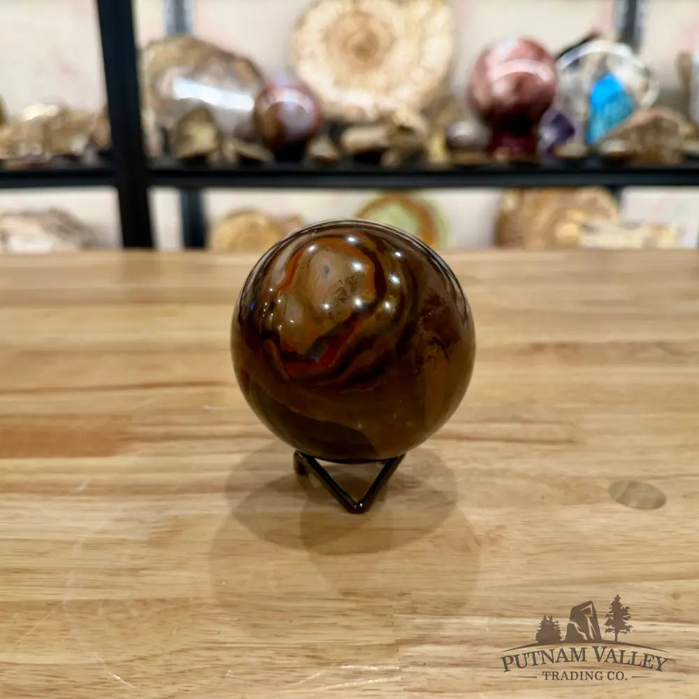 Brown Polychrome Jasper Sphere 3.21’’ Sphere
