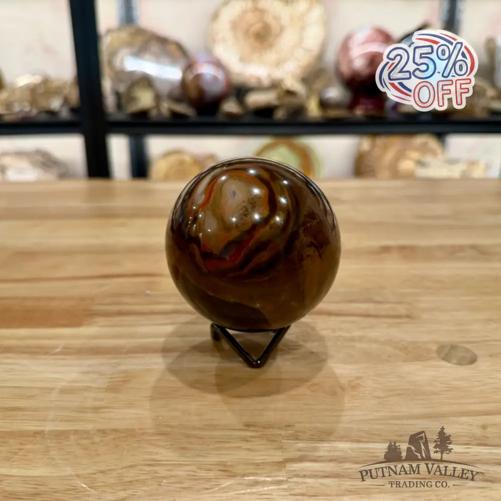 Brown Polychrome Jasper Sphere 3.21’’ Sphere