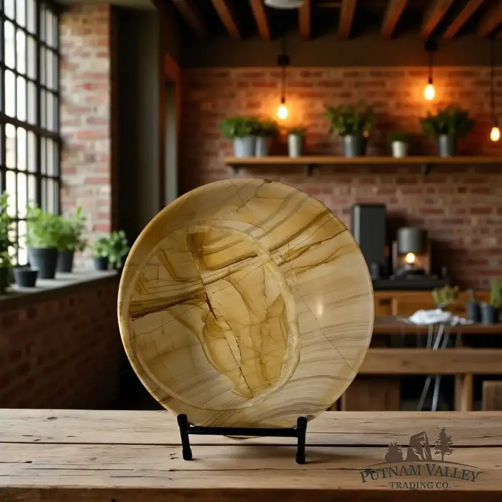Burma Teak Marble Bowl 12" - Putnam Valley Trading Co.