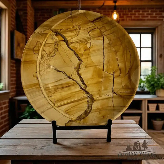 Burma Teak Marble Bowl 12" - Putnam Valley Trading Co.