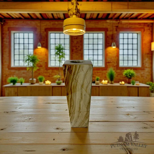 Burma Teak Marble Square Vase Vase