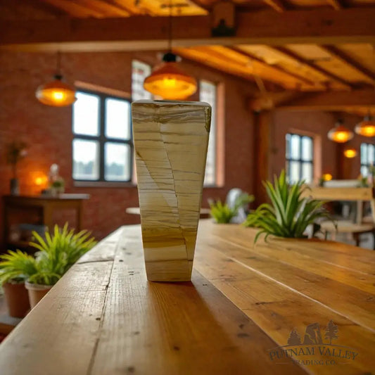 Burma Teak Marble Square Vase Vase