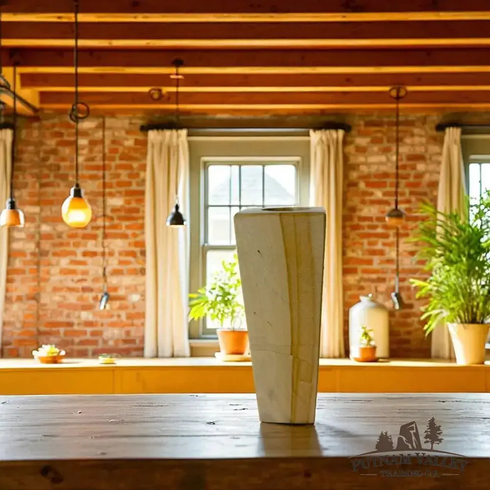 Burma Teak Marble Square Vase - Putnam Valley Trading Co.