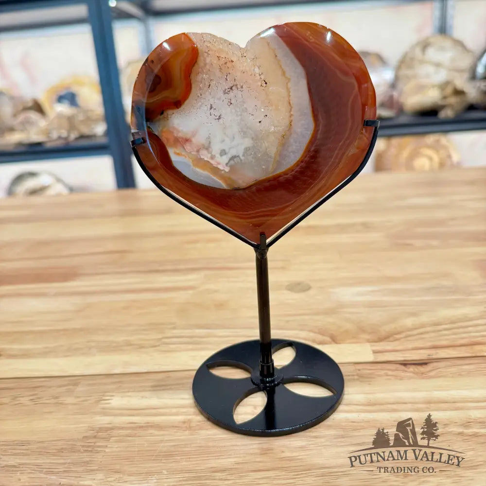 Carnelian Heart on Metal Stand Heart