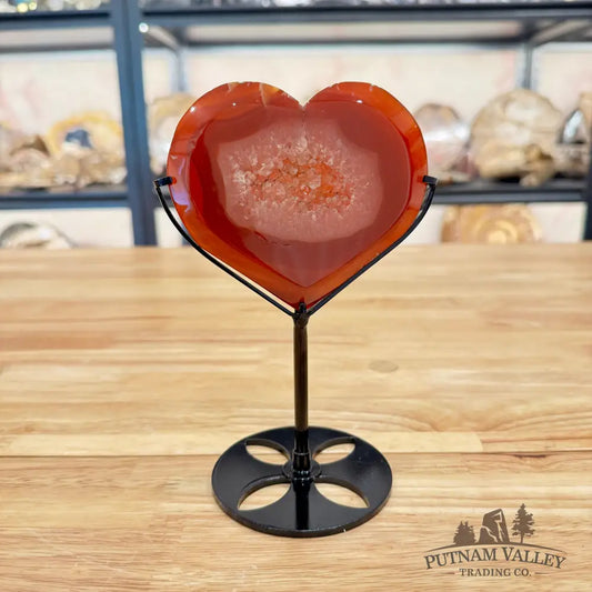 Carnelian Heart on Metal Stand Heart