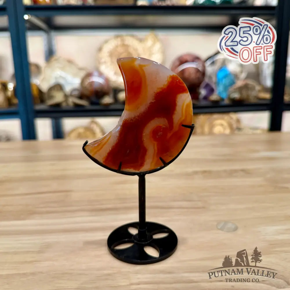 Carnelian Moon on Metal Stand 5.95’’ - Moon