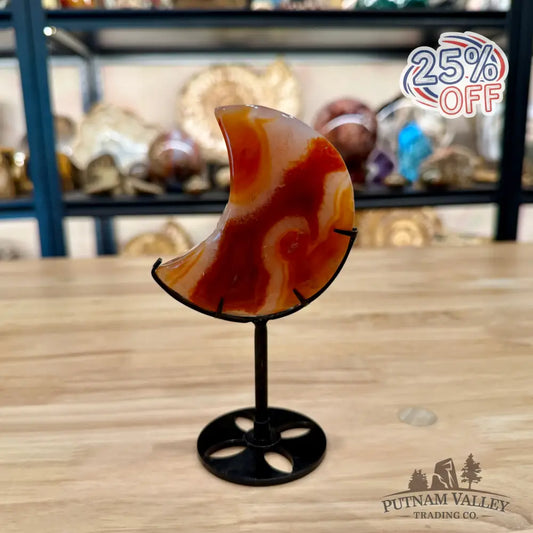 Carnelian Moon on Metal Stand 5.95’’ - Moon