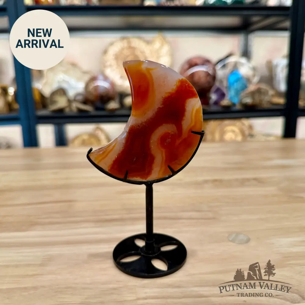 Carnelian Moon on Metal Stand 5.95’’ - Moon
