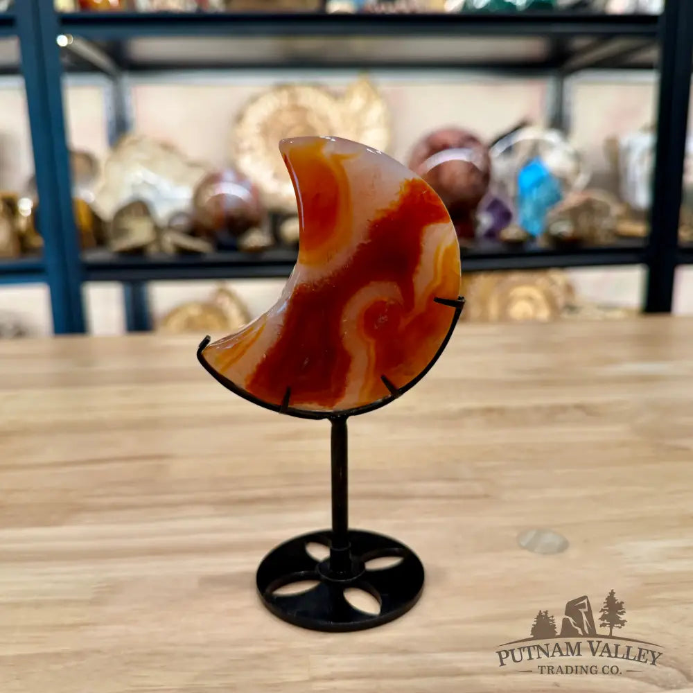 Carnelian Moon on Metal Stand 5.95’’ - Moon