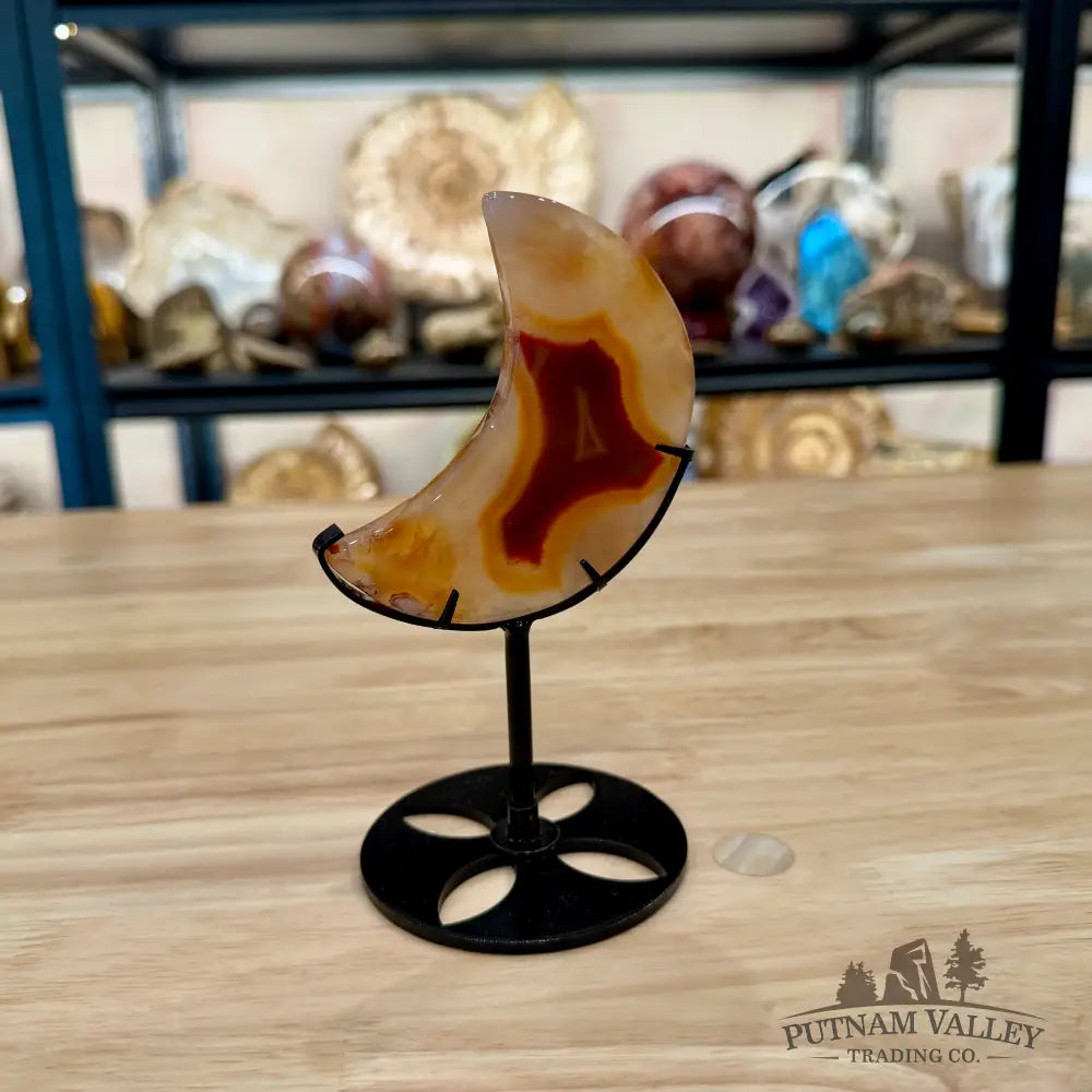 Carnelian Moon on Metal Stand 6.07’’ - Moon